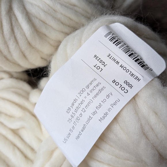 3 Skeins Purl Soho Wooly Wool Chunky Yarn Heirloom White - Picture 5 of 5